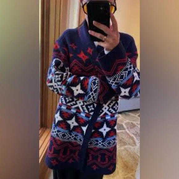 NWT Lucky Brand Southwestern Aztec Open Front Cardigan Sweater. - Picture 2 of 7